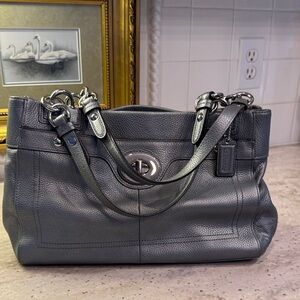 Coach Metallic Gray Shoulder Bag